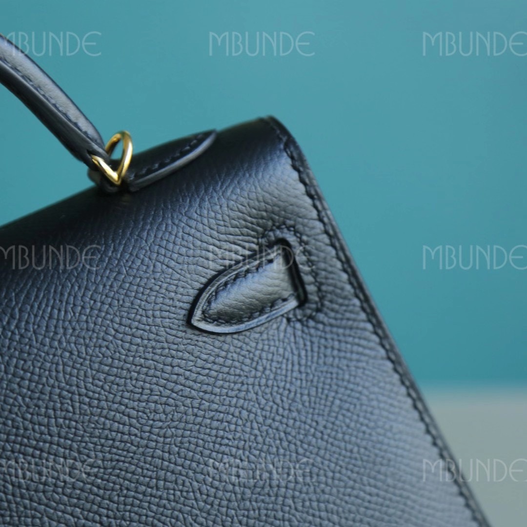 Hermes Mini Kelly 2代 Epsom 黑色金扣